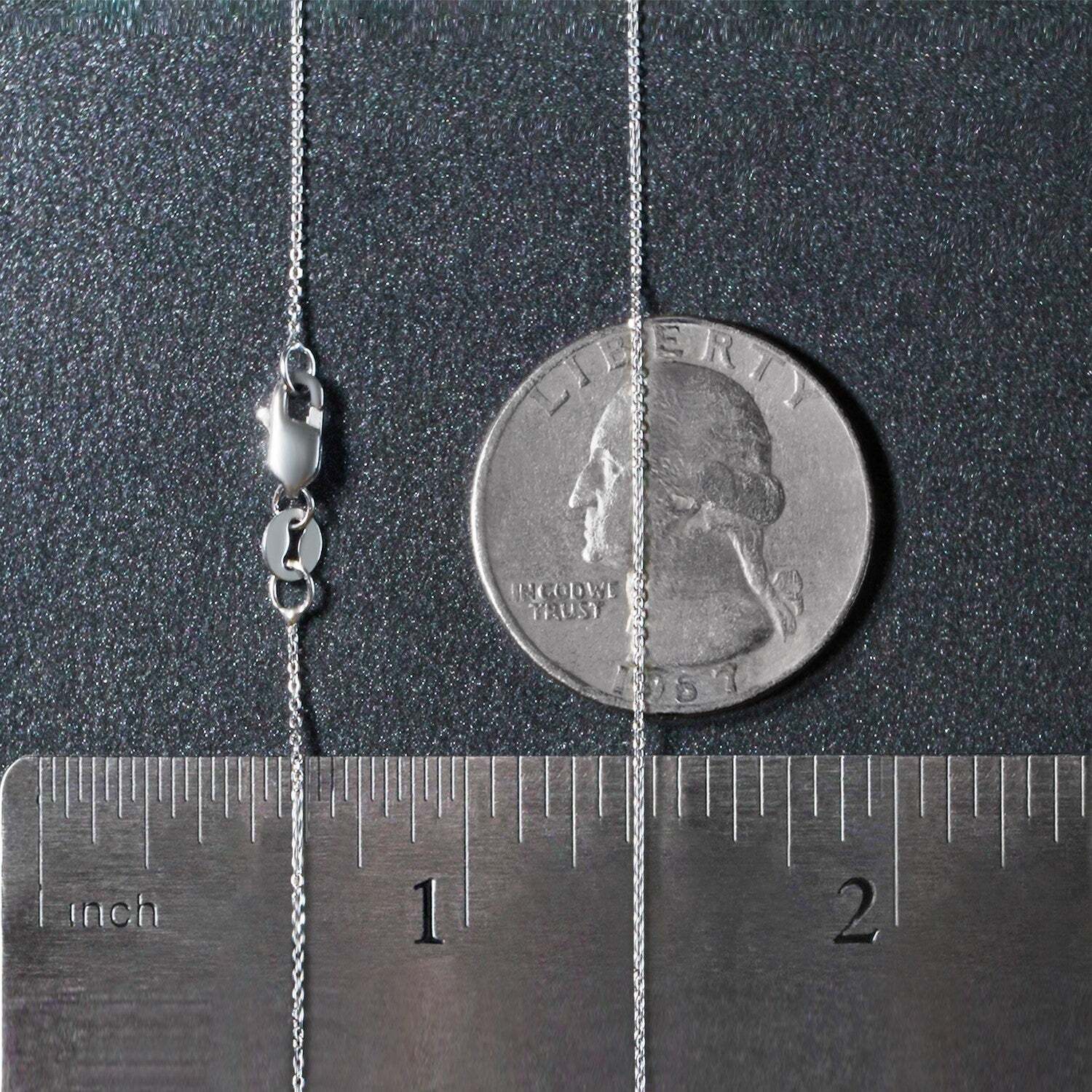 14k White Gold Cable Link Chain (0.50 mm)