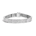 14K White Gold 7.0 Cttw Princess Cut Diamond 7" Alternating Vertical and Horizontal Rectangular Link Tennis Bracelet (H-I Color, SI2-I1 Clarity)