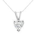 14K White Gold 3/8 Cttw Heart-Shaped Diamond Classic Solitaire 18" Pendant Necklace (H-I Color, VS2-SI1 Clarity)
