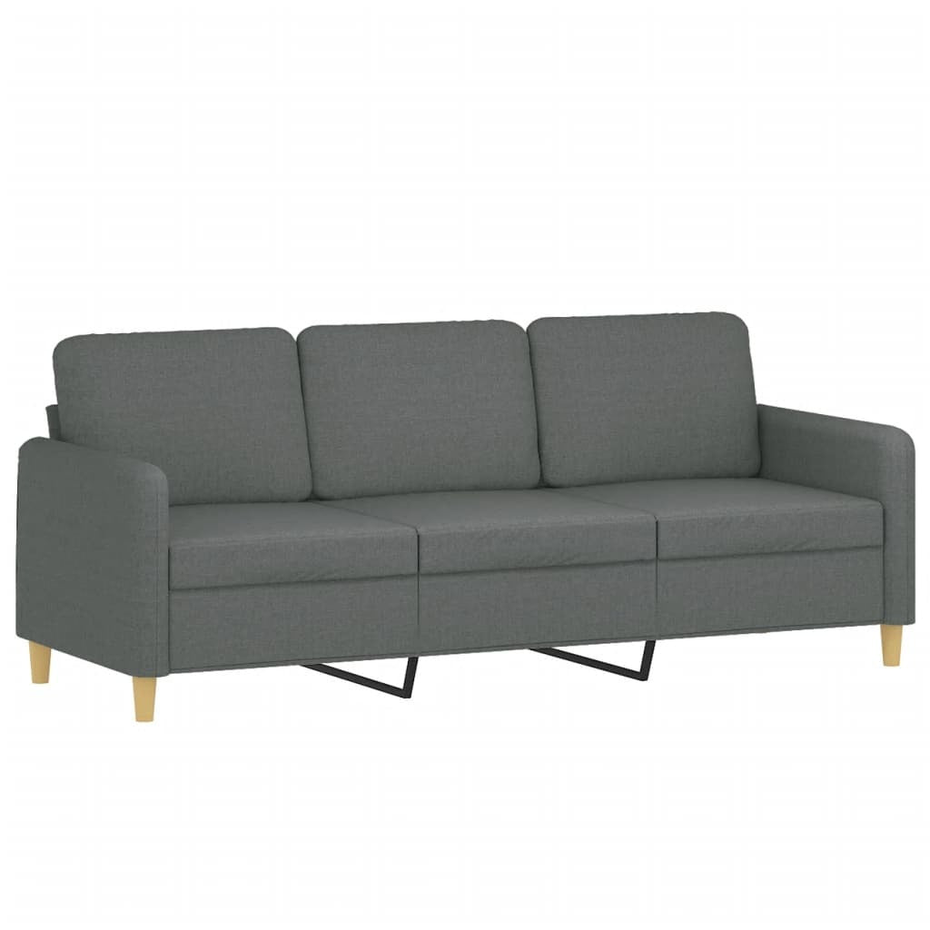 3-seater Sofa With Footstool Dark Grey