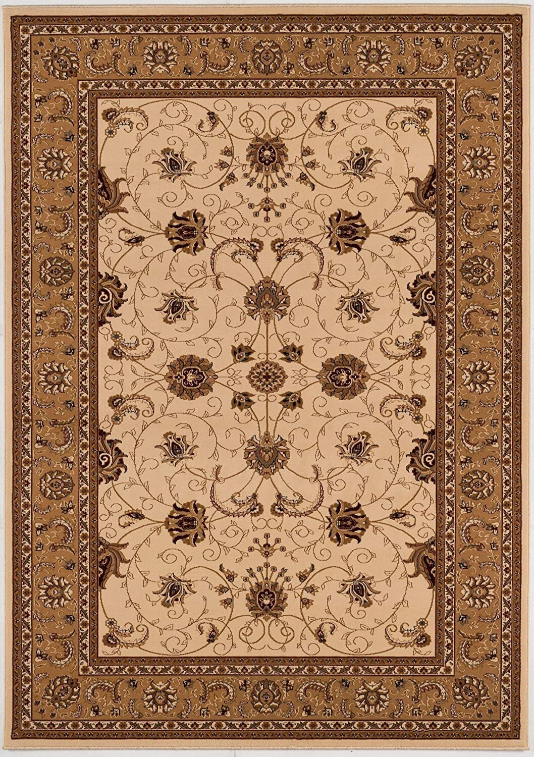 20' Runner Beige and Ivory Oriental Power Loom Runner Rug