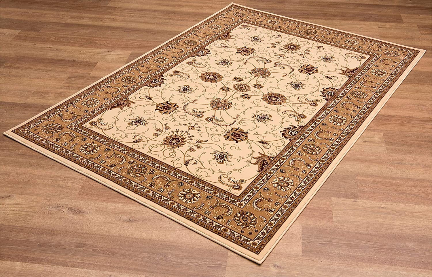 20' Runner Beige and Ivory Oriental Power Loom Runner Rug