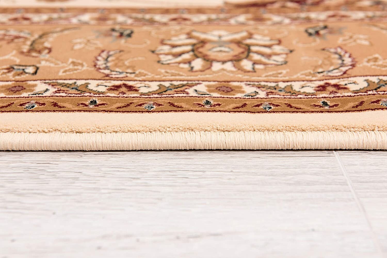 20' Runner Beige and Ivory Oriental Power Loom Runner Rug