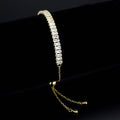 3W1674 - Gold Brass Bracelet with AAA Grade CZ in Clear