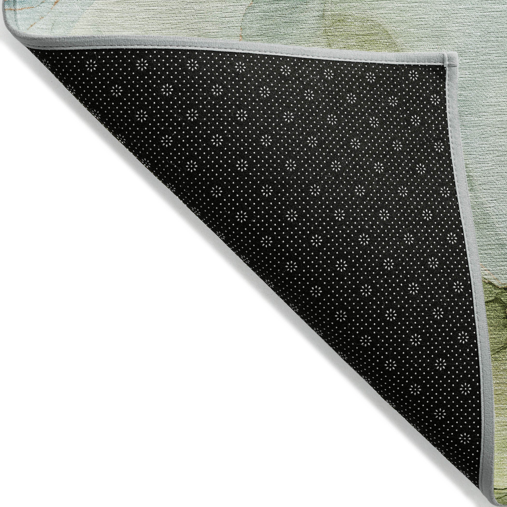 2' X 3' Blue Abstract Washable Non Skid Indoor Outdoor Area Rug