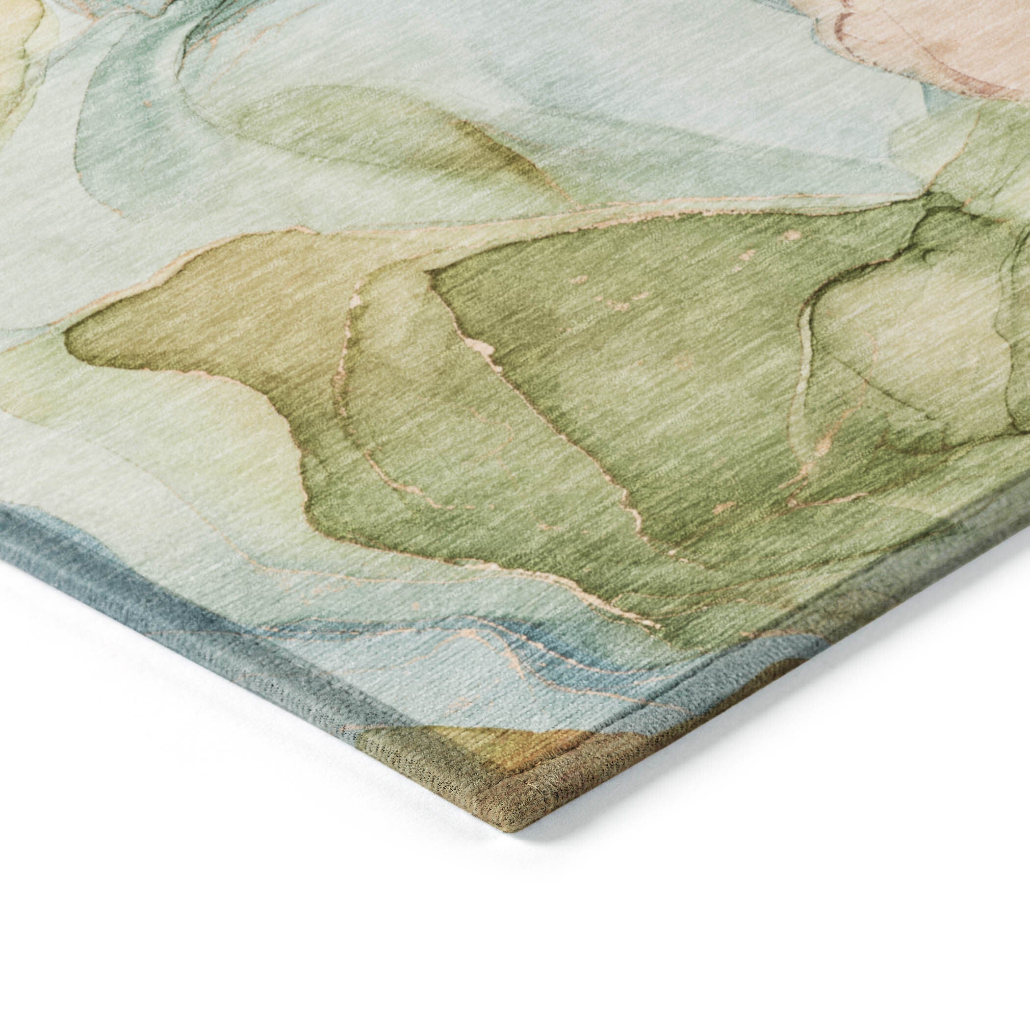 2' X 3' Blue Abstract Washable Non Skid Indoor Outdoor Area Rug