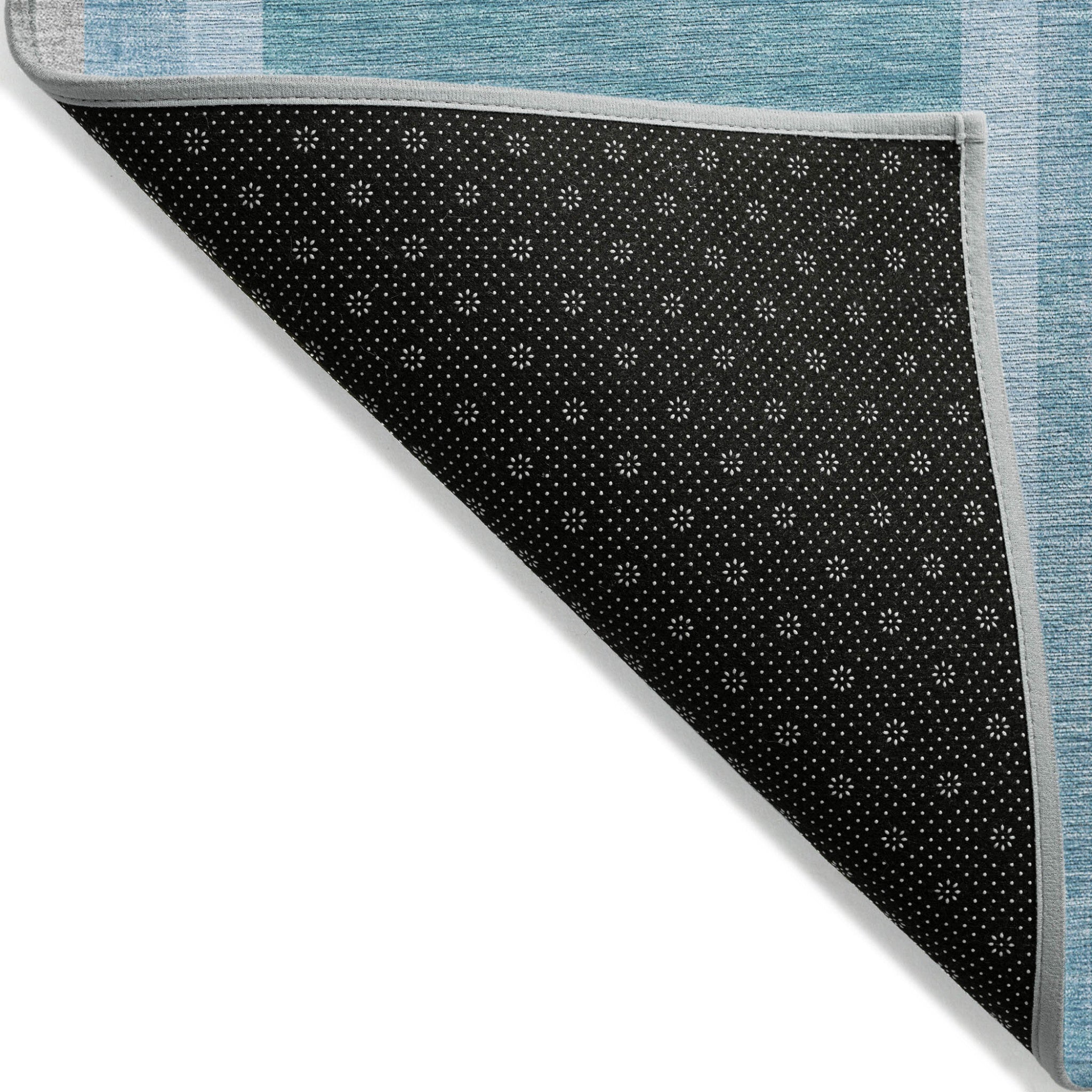 10' X 14' Teal Abstract Washable Indoor Outdoor Area Rug