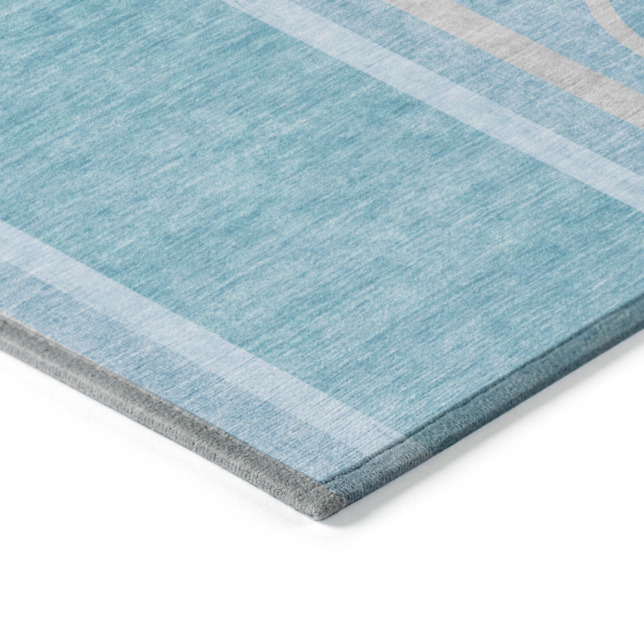 10' X 14' Teal Abstract Washable Indoor Outdoor Area Rug