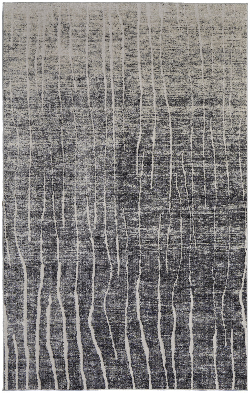 4' X 6' Ivory Gray and Black Abstract Power Loom Area Rug