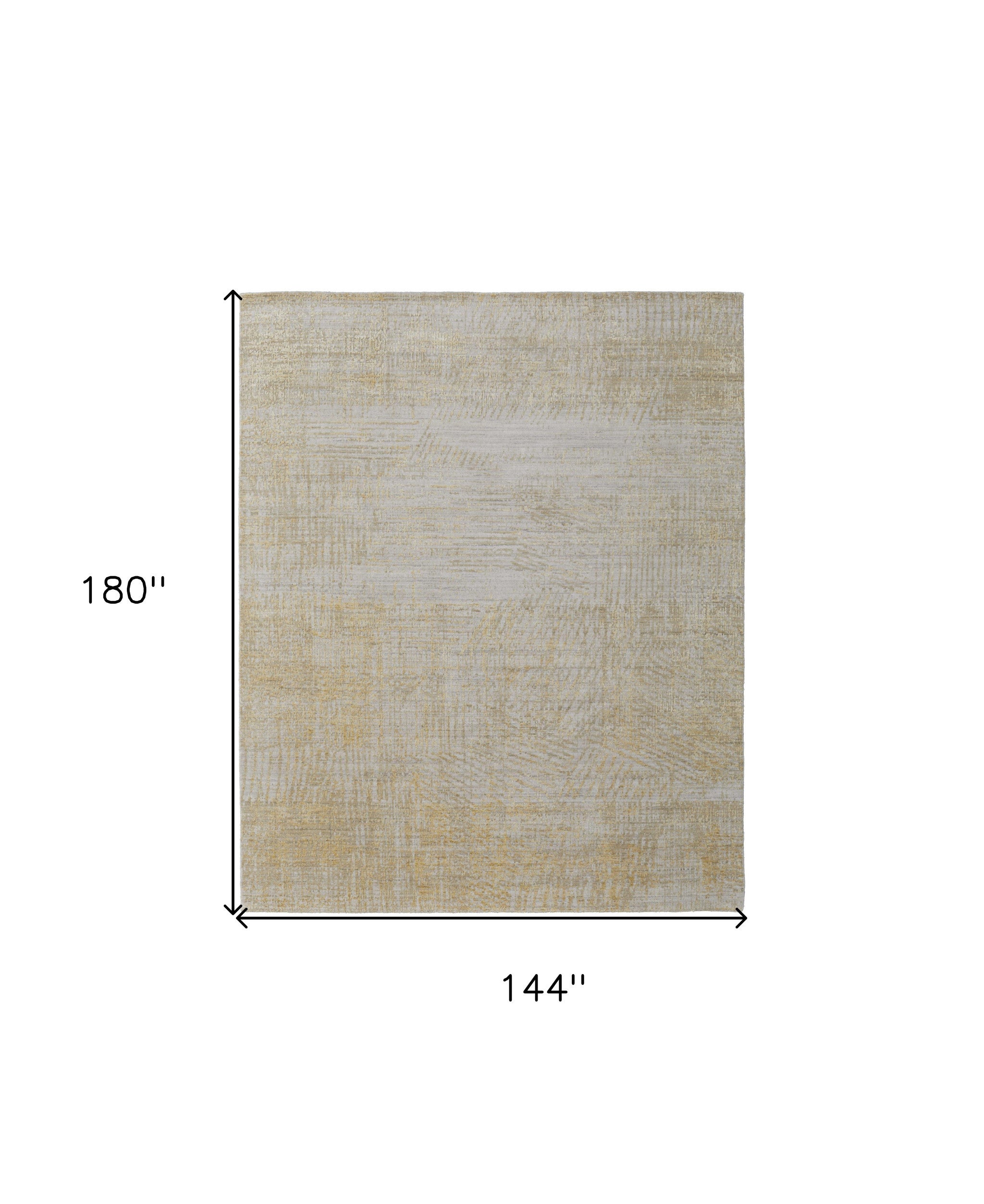 12' X 15' Yellow and Ivory Abstract Hand Woven Area Rug