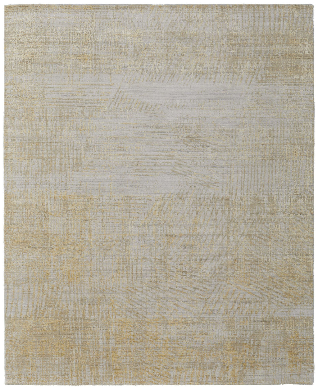 12' X 15' Yellow and Ivory Abstract Hand Woven Area Rug
