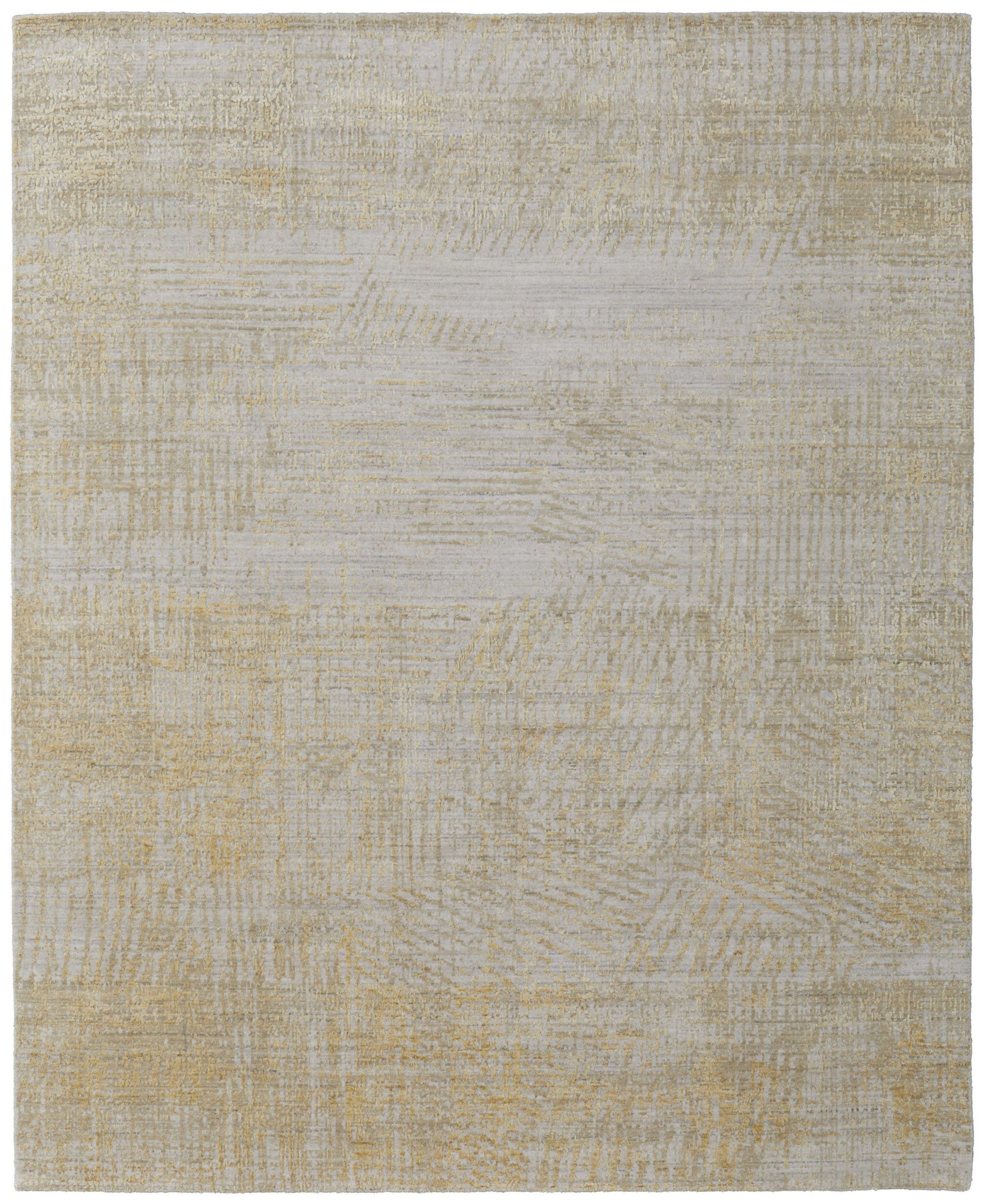 12' X 15' Yellow and Ivory Abstract Hand Woven Area Rug