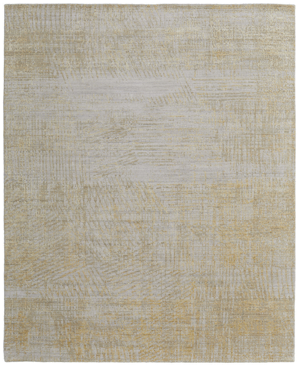 12' X 15' Yellow and Ivory Abstract Hand Woven Area Rug