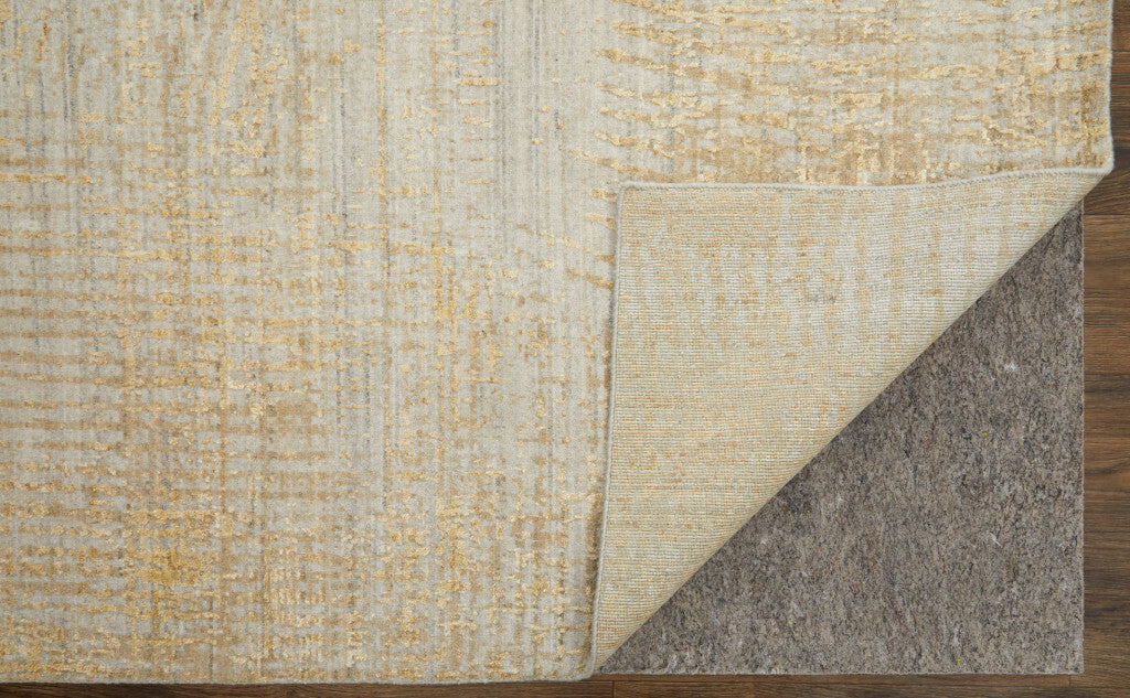 12' X 15' Yellow and Ivory Abstract Hand Woven Area Rug