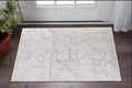 2' X 3' Gray and Ivory Abstract Hand Woven Area Rug