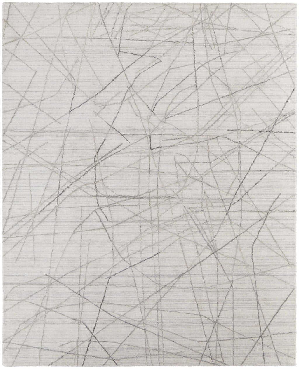 2' X 3' Gray and Ivory Abstract Hand Woven Area Rug