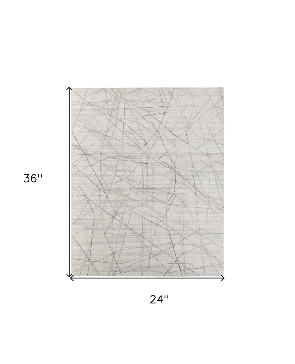 2' X 3' Gray and Ivory Abstract Hand Woven Area Rug