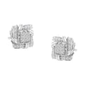 .925 Sterling Silver 1/2 Cttw Round-Cut Diamond Stud Earrings (I-J Color, I1-I2 Clarity)