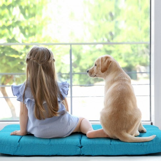 14-Position Adjustable Folding Lazy Gaming Sofa-Light Blue - Color: Light Blue