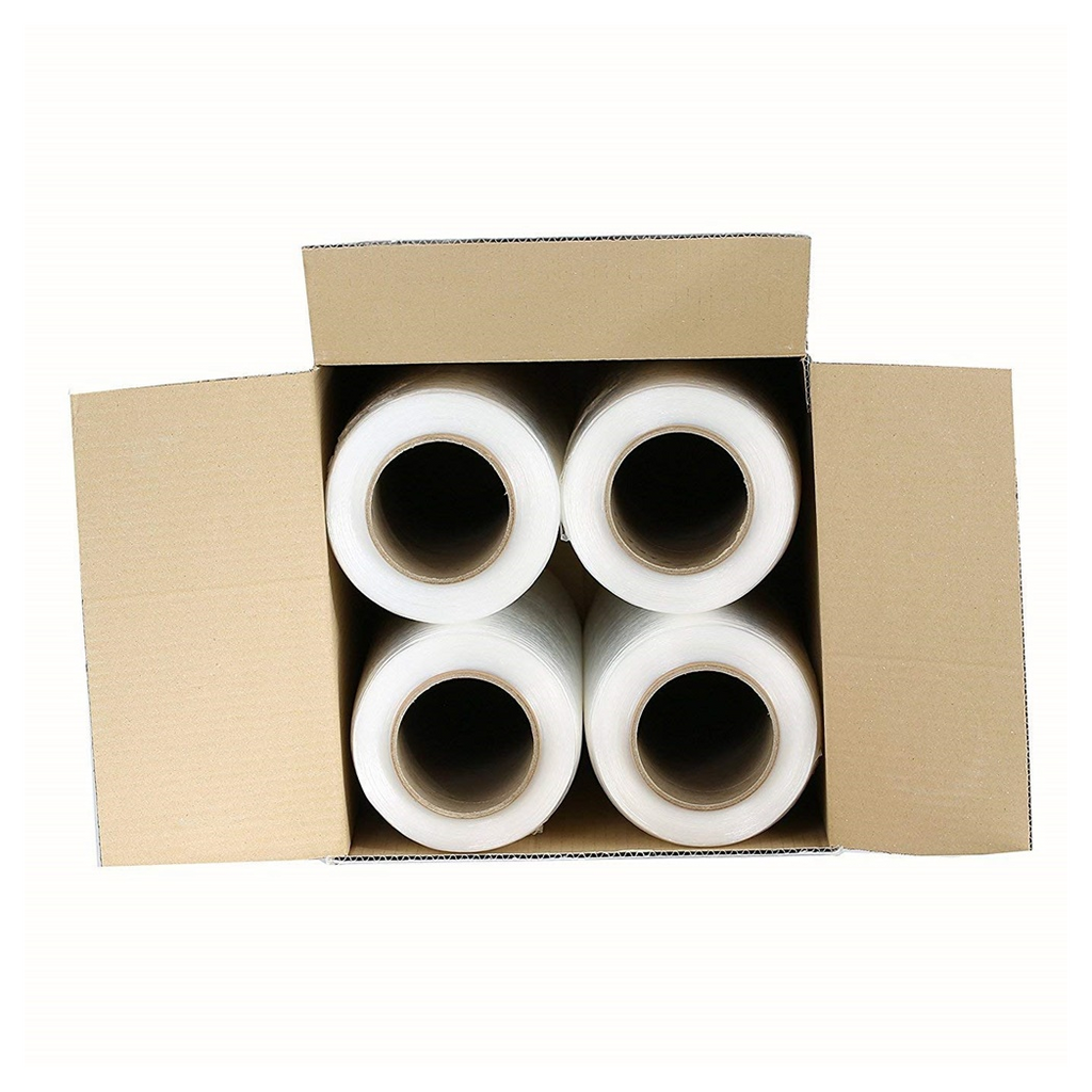 18" x 1000' 80 Gauge 4 Rolls Pallet Wrap Stretch Film Hand Shrink Wrap 1000FT