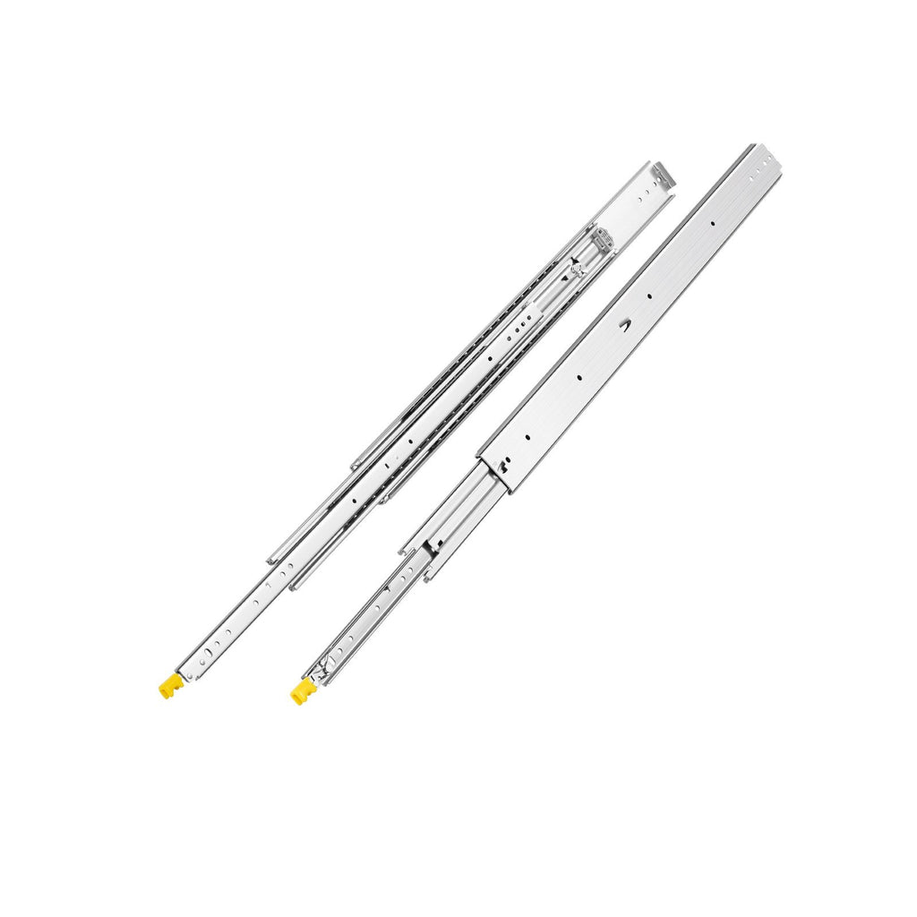 1 Pair Full Extension Drawer Slides 18 20 22 28 30 32 36 38 40 44 48 52 56 60 in, 500 lbs Load Capacity Locking Drawer Slides, Ball Bearing with Lock Side Mount Drawer Slide Rail