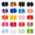 (20 pcs Per Unit) Ribbon Floral Design Baby Hair Clips
